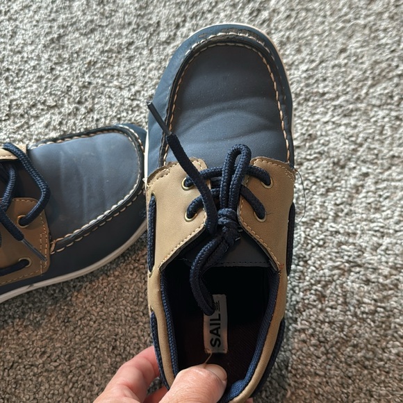 Boys navy and brown SAIL dock shoes - Picture 6 of 6